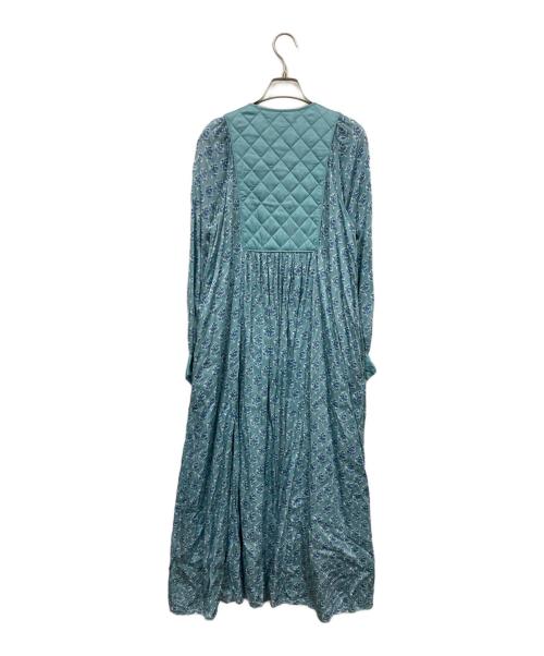 ne quittez pas（ヌキテパ）ne quittez pas (ヌキテパ) MODAL SATIN FLOWER TREE PRINT YOKE DRESS ブルー サイズ:Mの古着・服飾アイテム