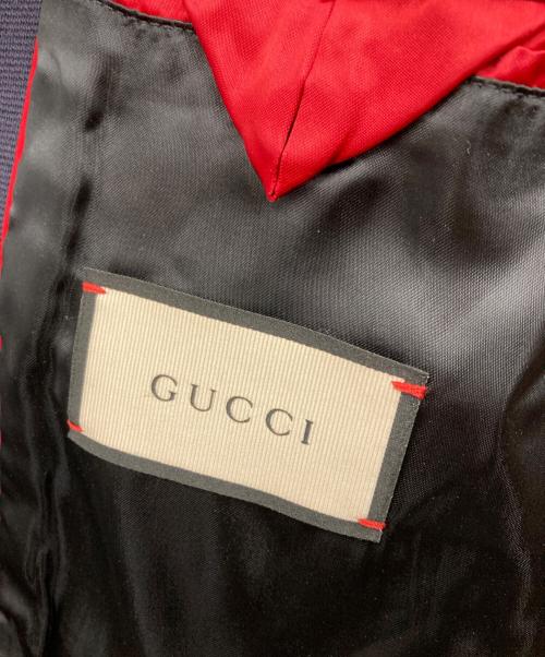 GUCCI（グッチ）GUCCI (グッチ) パンサーアップリケボンバージャケット ネイビー サイズ:46の古着・服飾アイテム