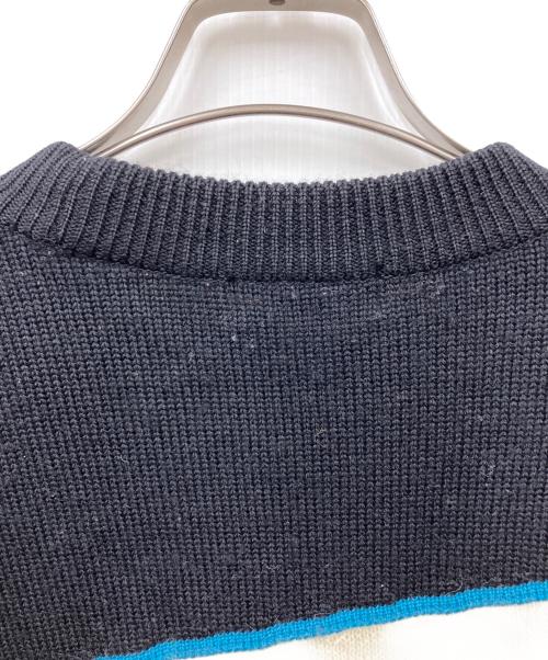 ISSEY MIYAKE（イッセイミヤケ）ISSEY MIYAKE (イッセイミヤケ) ボーダーニット ブラック サイズ:Mの古着・服飾アイテム