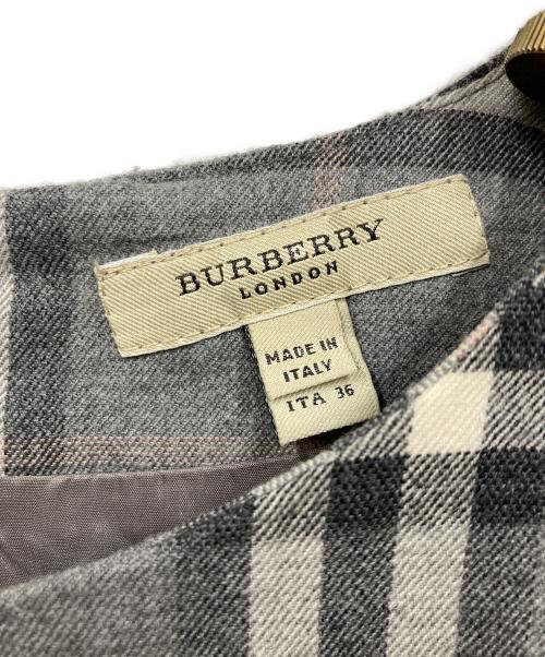 BURBERRY LONDON（バーバリーロンドン）BURBERRY LONDON (バーバリーロンドン) 半袖ワンピース グレー サイズ:36の古着・服飾アイテム