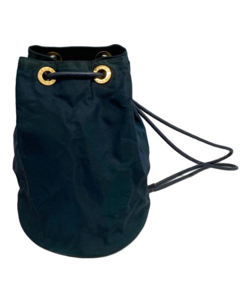 CELINE（セリーヌ）CELINE (セリーヌ) 巾着ショルダーバッグ ネイビーの古着・服飾アイテム