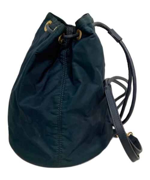 CELINE（セリーヌ）CELINE (セリーヌ) 巾着ショルダーバッグ ネイビーの古着・服飾アイテム