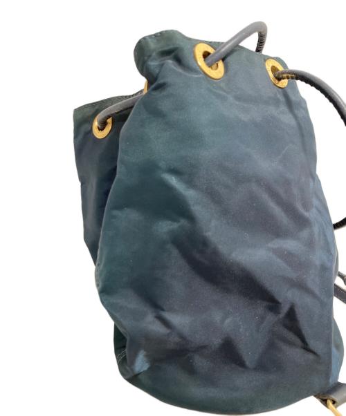 CELINE（セリーヌ）CELINE (セリーヌ) 巾着ショルダーバッグ ネイビーの古着・服飾アイテム