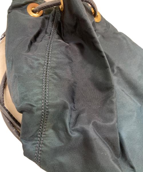 CELINE（セリーヌ）CELINE (セリーヌ) 巾着ショルダーバッグ ネイビーの古着・服飾アイテム