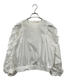 YORI（ヨリ）の古着「コットン フリルスリーブ シャツ」｜ホワイト