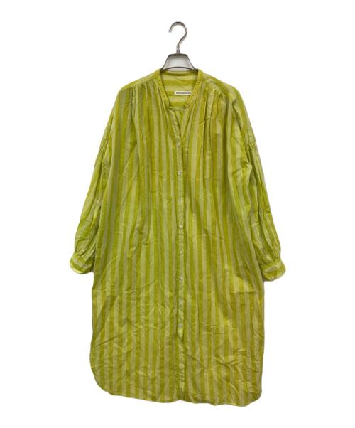 Adam et Rope（アダム エ ロペ）Adam et Rope (アダム エ ロペ) インドコットンシャツワンピース 黄緑 サイズ:Freeの古着・服飾アイテム