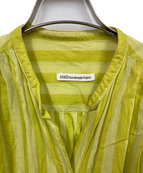 Adam et Rope（アダム エ ロペ）Adam et Rope (アダム エ ロペ) インドコットンシャツワンピース 黄緑 サイズ:Freeの古着・服飾アイテム