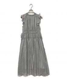 Snidel（スナイデル）の古着「シフォンギャザーノースリワンピ」｜グレー