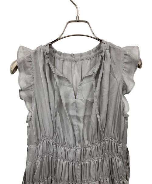Snidel（スナイデル）Snidel (スナイデル) シフォンギャザーノースリワンピ グレーの古着・服飾アイテム