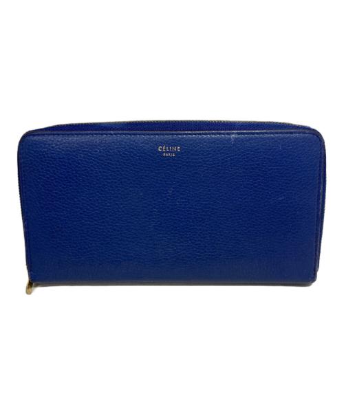 CELINE（セリーヌ）CELINE (セリーヌ) ラウンドファスナー財布 ブルーの古着・服飾アイテム