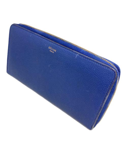 CELINE（セリーヌ）CELINE (セリーヌ) ラウンドファスナー財布 ブルーの古着・服飾アイテム