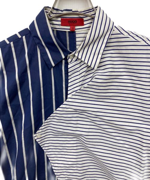 HUGO BOSS（ヒューゴ ボス）HUGO BOSS (ヒューゴ ボス) デザインシャツ ブルー サイズ:34の古着・服飾アイテム