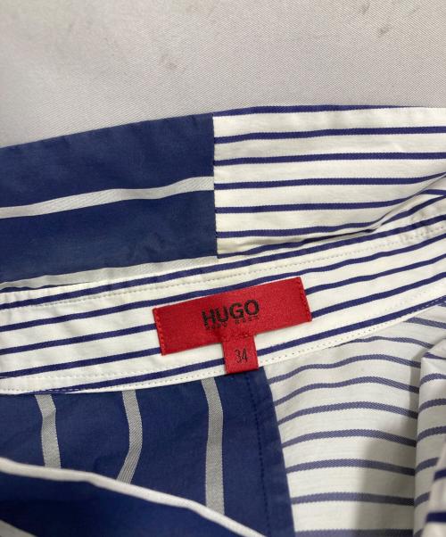 HUGO BOSS（ヒューゴ ボス）HUGO BOSS (ヒューゴ ボス) デザインシャツ ブルー サイズ:34の古着・服飾アイテム