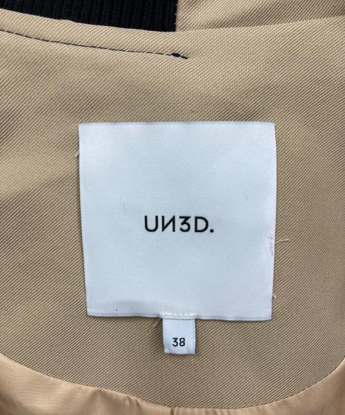 UN3D.（アンスリード）UN3D. (アンスリード) FABRIC MIX CT ファブリックミックスコート ベージュ×ブラック サイズ:38の古着・服飾アイテム