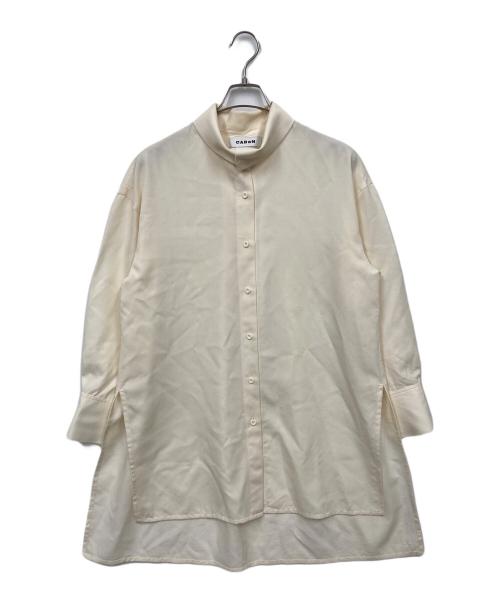 CABAN（キャバン）CABaN (キャバン) ウールツイル ハイネックロングシャツ ベージュ サイズ:Sの古着・服飾アイテム