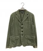 BLACK COMME des GARCONSブラックコムデギャルソン）の古着「USED加工テーラードジャケット」｜グリーン