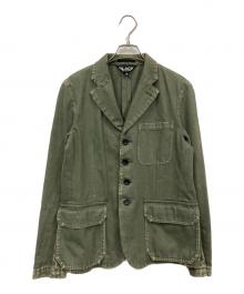BLACK COMME des GARCONS（ブラックコムデギャルソン）の古着「USED加工テーラードジャケット」｜グリーン