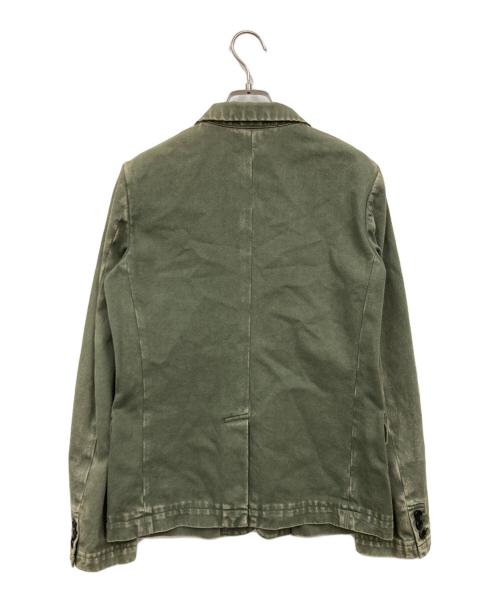 BLACK COMME des GARCONS（ブラックコムデギャルソン）BLACK COMME des GARCONS (ブラックコムデギャルソン) USED加工テーラードジャケット グリーン サイズ:Sの古着・服飾アイテム