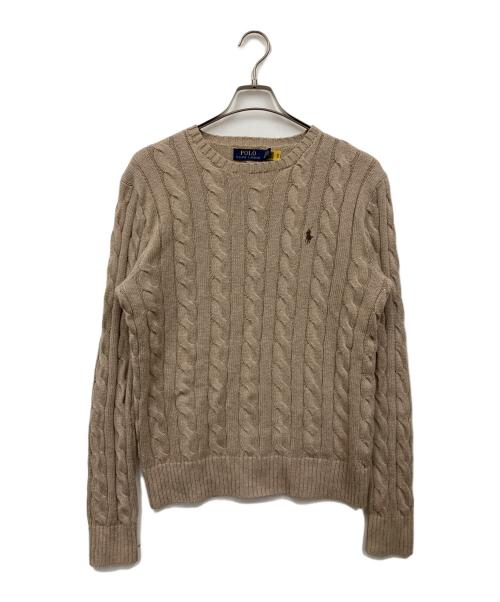 POLO RALPH LAUREN（ポロ・ラルフローレン）POLO RALPH LAUREN (ポロ・ラルフローレン) ケーブルニット ブラウン サイズ:XSの古着・服飾アイテム