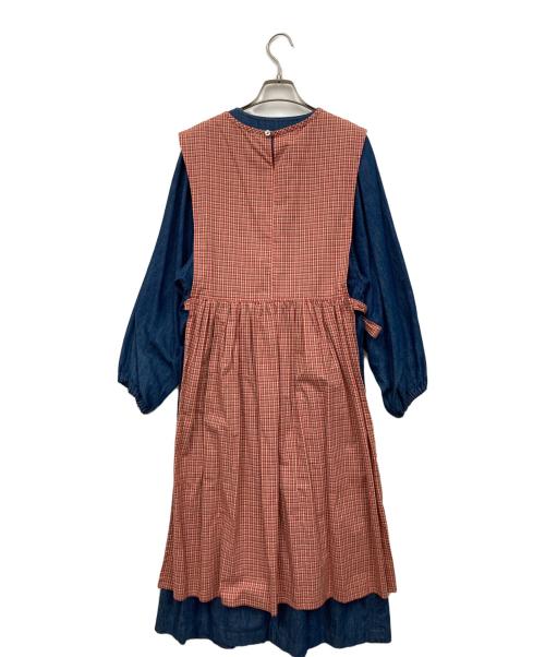 Cotton House Aya（コットンハウス アヤ）Cotton House Aya (コットンハウス アヤ) エプロンレイヤードワンピース インディゴ サイズ:表記無しの古着・服飾アイテム