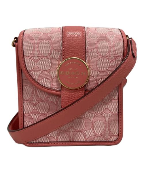 COACH（コーチ）COACH (コーチ) ノース／サウス ロニー クロスボディ シグネチャー ジャカード ピンクの古着・服飾アイテム