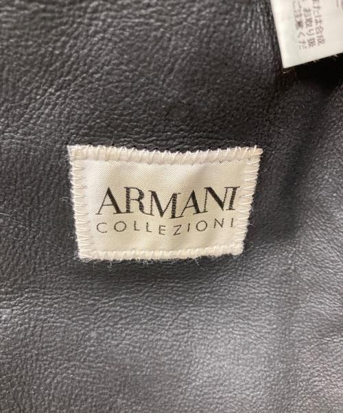 ARMANI COLLEZIONI（アルマーニ コレツィオーニ）ARMANI COLLEZIONI (アルマーニ コレツィオーニ) シープレザーコート ブラック サイズ:52の古着・服飾アイテム