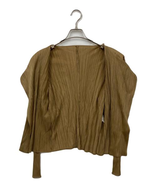 PLEATS PLEASE（プリーツプリーズ）PLEATS PLEASE (プリーツプリーズ) プリーツカーディガン ベージュ サイズ:3の古着・服飾アイテム