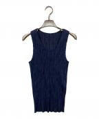 PLEATS PLEASEプリーツプリーズ）の古着「プリーツブラウス」｜ネイビー