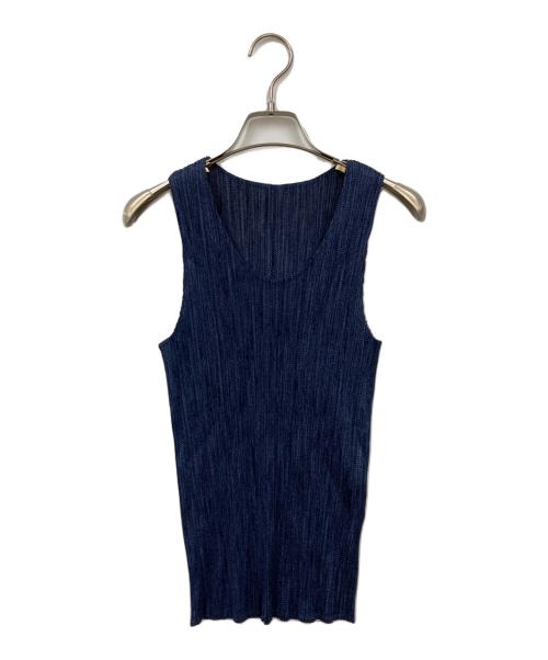 PLEATS PLEASE（プリーツプリーズ）PLEATS PLEASE (プリーツプリーズ) プリーツブラウス ネイビー サイズ:3の古着・服飾アイテム