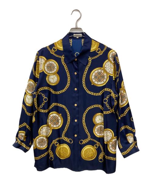 Burberry's（バーバリー）Burberry's (バーバリー) ポケットウォッチ柄シャツ ネイビー サイズ:15の古着・服飾アイテム