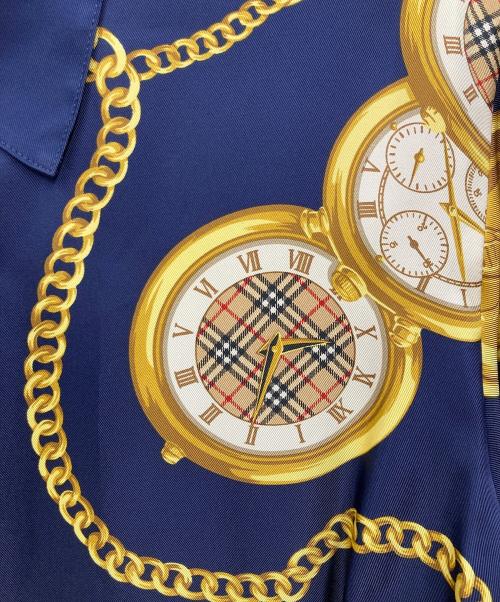 Burberry's（バーバリー）Burberry's (バーバリー) ポケットウォッチ柄シャツ ネイビー サイズ:15の古着・服飾アイテム