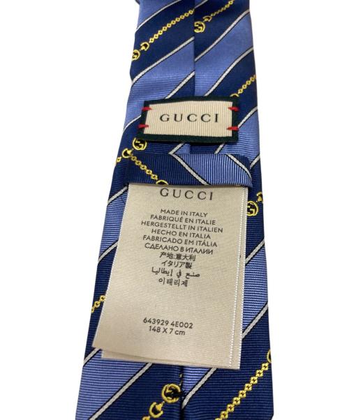 GUCCI（グッチ）GUCCI (グッチ) インターロッキングGGネクタイ ブルー サイズ:150CMの古着・服飾アイテム