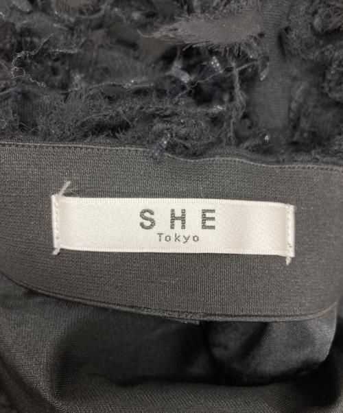 SHE TOKYO（シートーキョー）SHE Tokyo (シートーキョー) モケロングスカート ブラック サイズ:36の古着・服飾アイテム