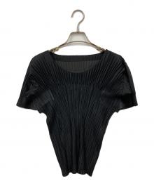 PLEATS PLEASE（プリーツプリーズ）の古着「半袖カットソー」｜ブラック