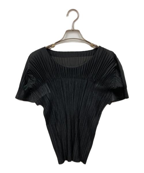PLEATS PLEASE（プリーツプリーズ）PLEATS PLEASE (プリーツプリーズ) 半袖カットソー ブラック サイズ:3の古着・服飾アイテム