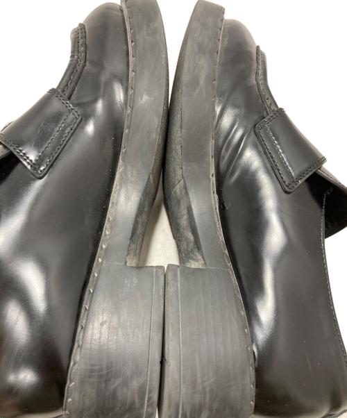 PRADA（プラダ）PRADA (プラダ) チョコレート ブラッシュドレザー ローファー ブラック サイズ:37　1/2の古着・服飾アイテム