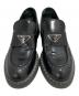 中古・古着 PRADA (プラダ) チョコレート ブラッシュドレザー ローファー ブラック サイズ:37　1/2：60000円