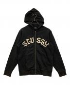 stussyステューシー）の古着「パーカー」｜ブラック