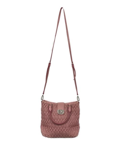 MIU MIU（ミュウミュウ）MIU MIU (ミュウミュウ) 2WAYバッグ ナッパクリスタル マテラッセ ピンクの古着・服飾アイテム