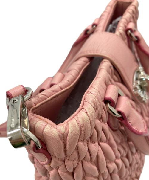 MIU MIU（ミュウミュウ）MIU MIU (ミュウミュウ) 2WAYバッグ ナッパクリスタル マテラッセ ピンクの古着・服飾アイテム