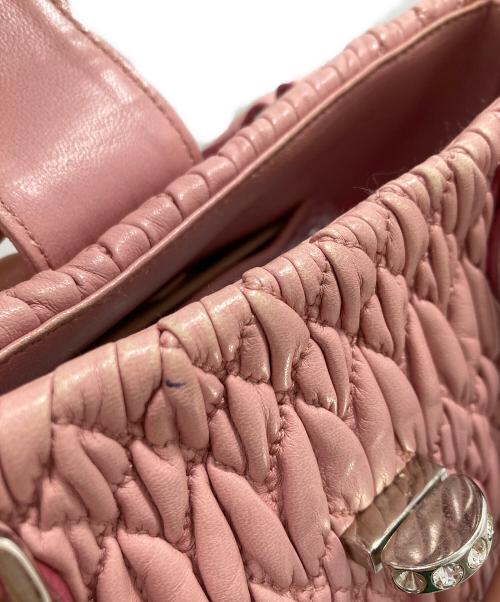 MIU MIU（ミュウミュウ）MIU MIU (ミュウミュウ) 2WAYバッグ ナッパクリスタル マテラッセ ピンクの古着・服飾アイテム