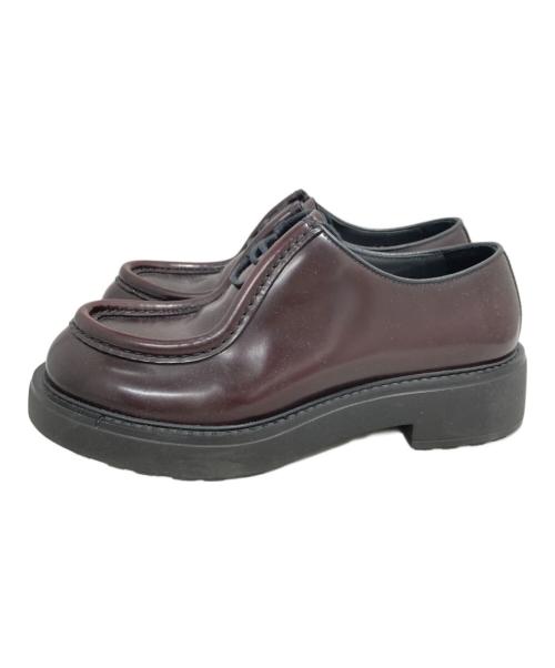 PRADA（プラダ）PRADA (プラダ) ダイアパソン オペークブラッシュドレザーシューズ ブラウン サイズ:77の古着・服飾アイテム