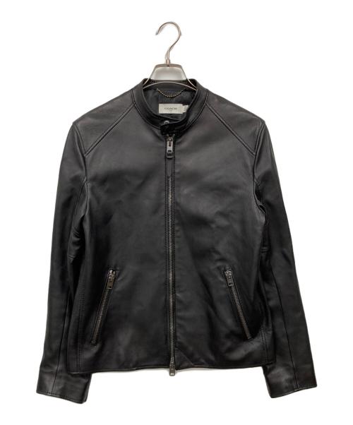 COACH（コーチ）COACH (コーチ) レザー レーサー ジャケット ブラック サイズ:46の古着・服飾アイテム