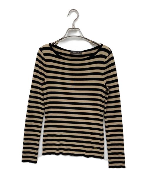 FOXEY（フォクシー）FOXEY (フォクシー) ボーダーニット ブラウン サイズ:38の古着・服飾アイテム