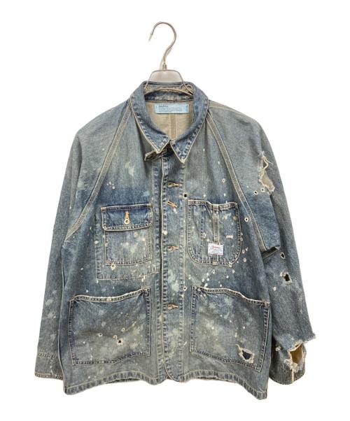 DAIRIKU（ダイリク）DAIRIKU (ダイリク) damage denim cover all インディゴ サイズ:Lの古着・服飾アイテム