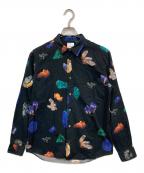 PAUL SMITHポールスミス）の古着「ジェム柄 総柄シャツ」｜ブラック