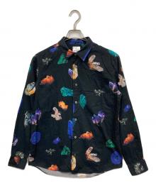 PAUL SMITH（ポールスミス）の古着「ジェム柄 総柄シャツ」｜ブラック