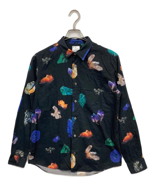 PAUL SMITH（ポールスミス）PAUL SMITH (ポールスミス) ジェム柄 総柄シャツ ブラック サイズ:MEDIUMの古着・服飾アイテム