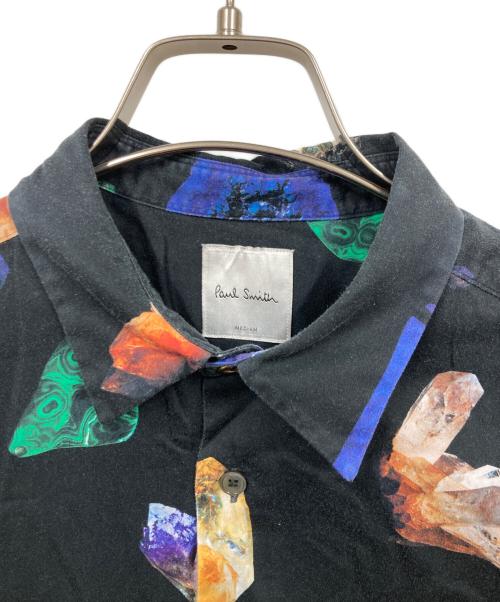 PAUL SMITH（ポールスミス）PAUL SMITH (ポールスミス) ジェム柄 総柄シャツ ブラック サイズ:MEDIUMの古着・服飾アイテム