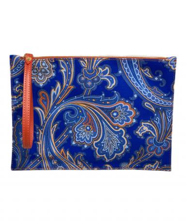 【５日限定値下げ】春先に！ETRO☆素敵なペイズリーチュニック 中古・古着通販】ETRO (エトロ) ペイズリー柄 クラッチバッグ ブルー